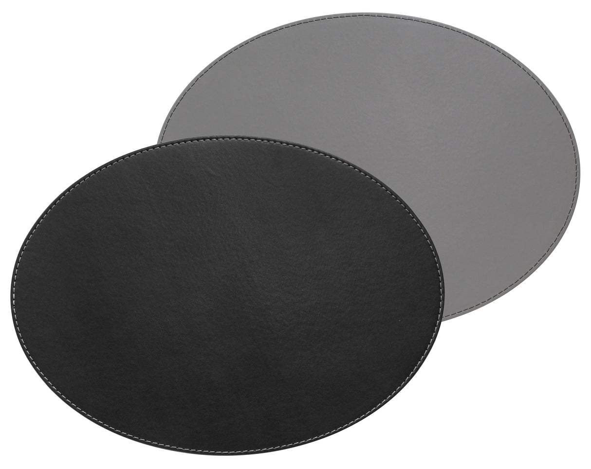 Platzset oval, schwarz/grau