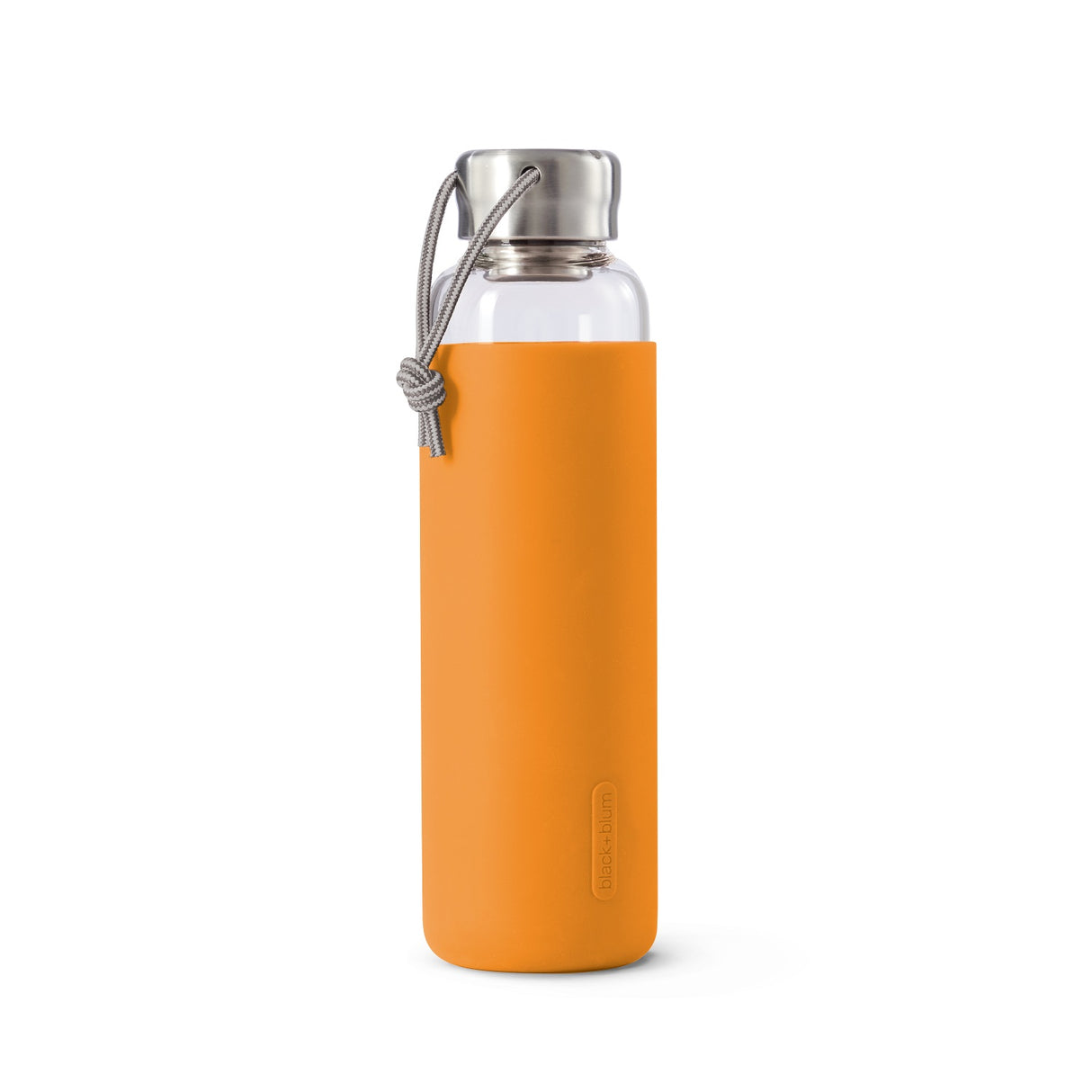 Trinkflasche Glas mit Silikonhülle, Orange, 600 ml