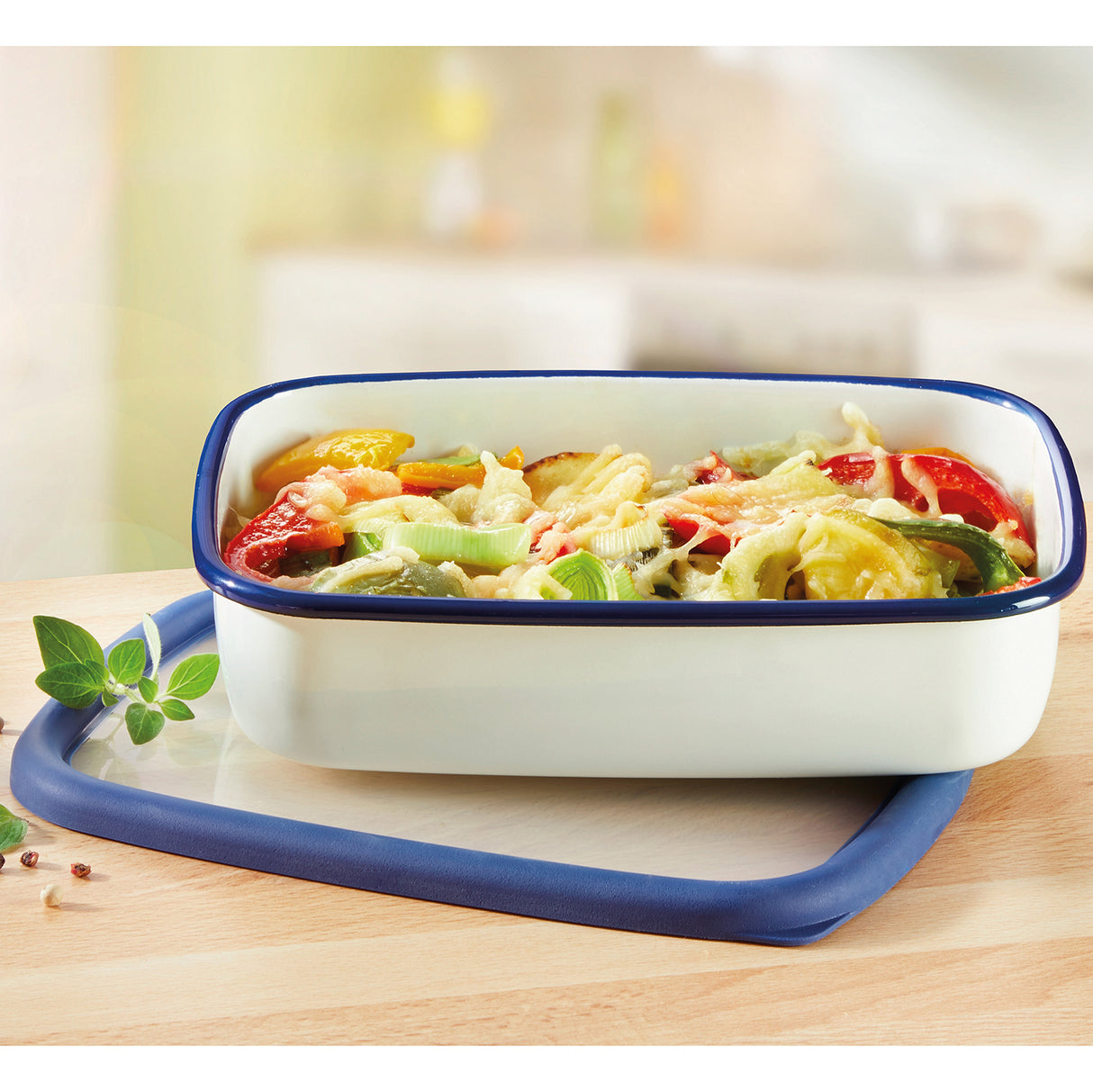 Classic Line - Frischhaltedosen aus Emaille, Größe L-flach, 1,6 Liter