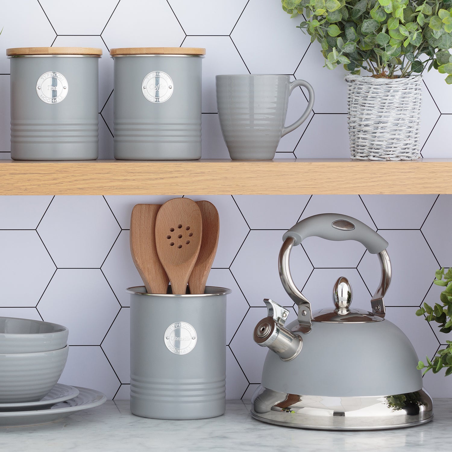 Living Collection Vorratsbehälter Tee, pastellgrau, 1 Liter