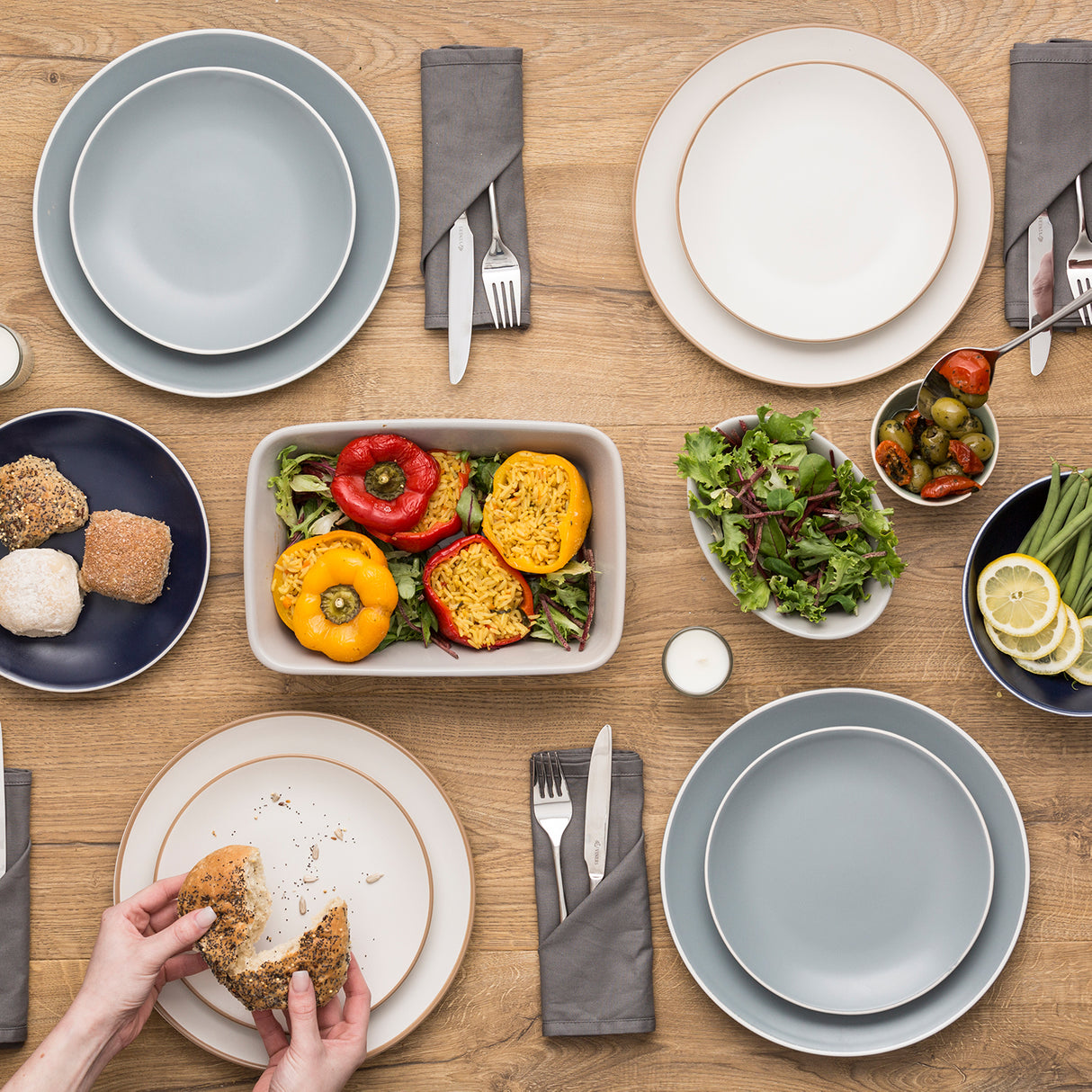 Tafel-Service, 12-teilig in 3 Farben