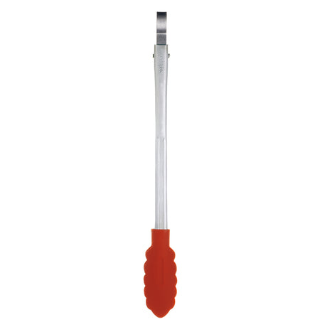 CUISIPRO red 24 cm cooking and serving tongs with stainless steel handles, designed for grilling and serving food.