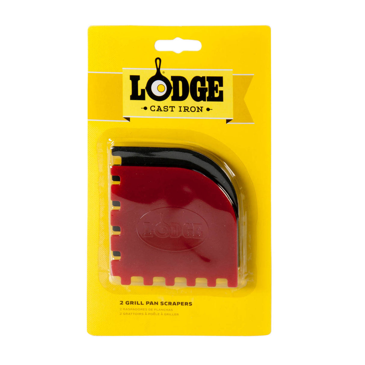 LODGE | Schaber für Grillpfannen, schwarz/rot, 2er-