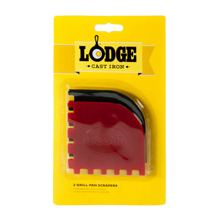 Lodge Schaber für Grillpfannen, schwarz und rot, 2er-Set, hitzebeständiges Küchenwerkzeug zum Wenden und Reinigen