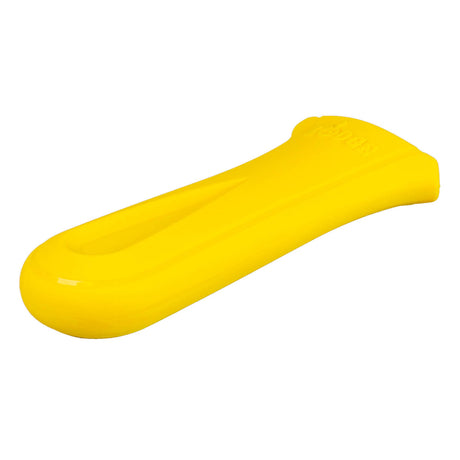 Gelber Griffschutz von LODGE, schützender Schutz für Küchen- oder Möbelgriffe, aus robustem Material, in der Nahaufnahme.