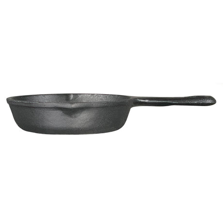 Black Lodge Classic cast iron frying pan showing a smooth cooking surface and sturdy handle for versatile stovetop use.