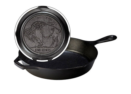 Lodge Classic cast iron skillet in Buffalo finish, 26 cm diameter, shown with a smooth cooking surface and sturdy handle.