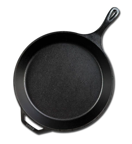 Lodge classic black cast iron skillet showing a smooth cooking surface and sturdy handle for versatile kitchen use.