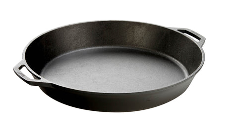 Lodge classic black cast iron skillet, Gusseiserne Pfanne, with smooth cooking surface and sturdy handle for versatile kitchen use