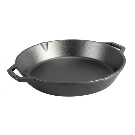 Lodge Classic cast iron skillet in black, showing the smooth cooking surface and sturdy handle for versatile cooking.