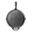 Lodge classic cast iron pan in black, showing the smooth cooking surface and sturdy handle, ideal for versatile cooking.