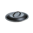 Black LODGE Classic pot lid with a handle, designed to fit LODGE cookware, shown in a close-up image.