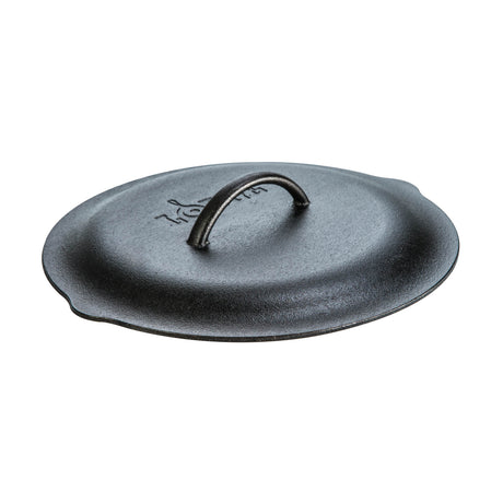 Black LODGE Classic lid for cookware, showing a round, black skillet or pot lid with a handle and smooth finish.
