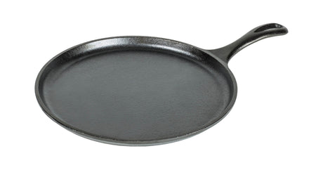 Lodge Classic black flat grill pan with a 26.7 cm diameter, suitable for grilling and searing foods.