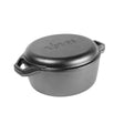 Lodge Dutch-Oven in chef-style black, 5.7L capacity, durable cast iron cookware with lid for versatile cooking.