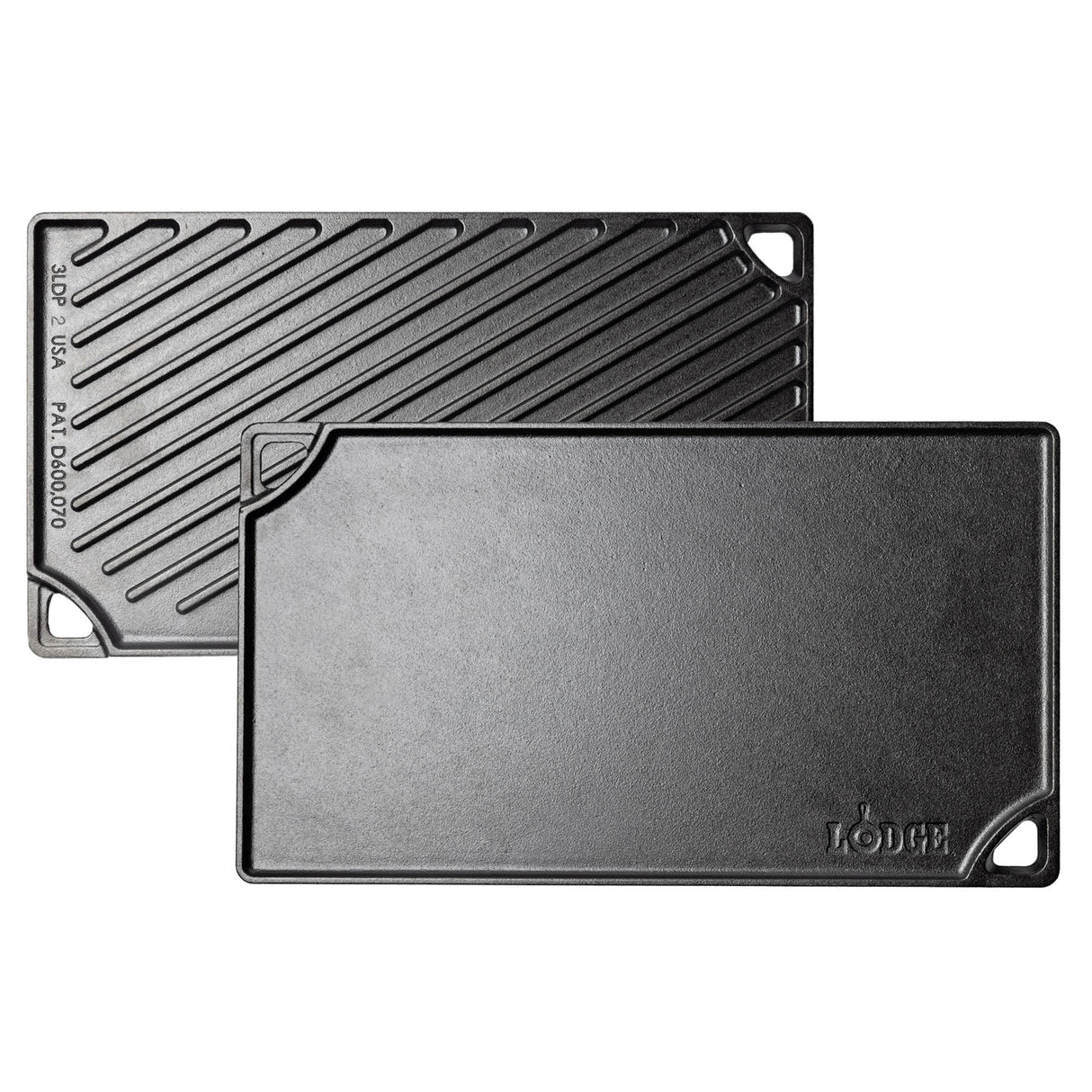 LODGE | Grillplatte, 2-seitig, CLASSIC, schwarz, 42
