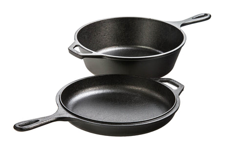 Lodge classic 8.9L round cast iron combo cooking pot, durable and versatile for stovetop and oven use.