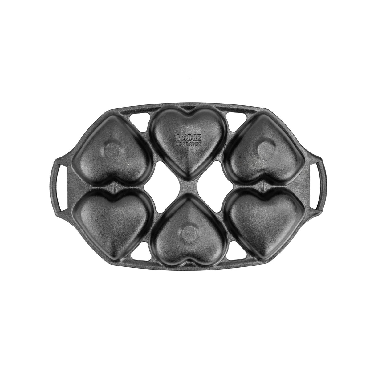 LODGE | Kuchenform, Classic, schwarz, 6 Herzen