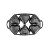 LODGE | Kuchenform, Classic, schwarz, 6 Herzen