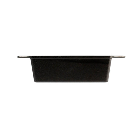Lodge classic black Brotform bread proofing basket with woven design for artisan bread baking.