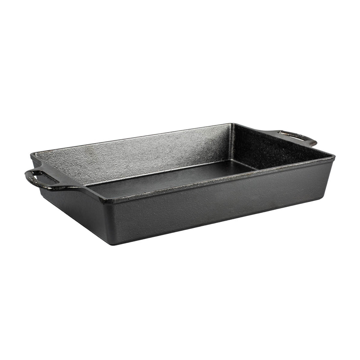Lodge 23cm black classic baking pan backform with smooth edges and non-stick surface for baking desserts and bread.