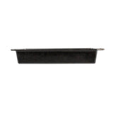 Lodge 23cm black classic baking pan with a sturdy metal backform for baking cakes or bread, shown from above.