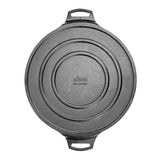 Lodge classic black pizza baking pan, 31.8 cm round baking form for homemade pizzas, non-stick surface for easy release.