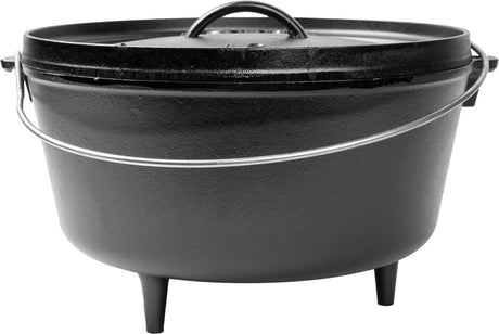 Lodge Classic black grill with a sturdy metal frame and cooking surface, perfect for outdoor barbecues and grilling.