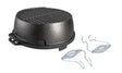 Lodge black 30.5 cm grill with a sturdy handle and cooking surface, ideal for outdoor grilling and barbecues
