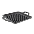 Lodge square cast iron grill pan with handle, 27.9 cm, ideal for outdoor and indoor grilling, black heavy-duty cookware