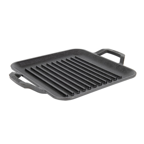 Lodge square cast iron grill pan with handle, 27.9 cm, ideal for outdoor and indoor grilling, black heavy-duty cookware
