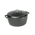 Lodge black cast iron skillet pan with 5.2-liter capacity, durable cookware for versatile cooking.