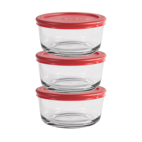 ANCHOR HOCKING Frischhaltebehälter SNUGFIT aus Glas, luftdicht verschließbar, ideal für Lebensmittelaufbewahrung, transparentes Design