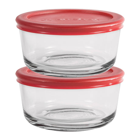 ANCHOR HOCKING Frischhaltebehälter SNUGFIT aus Glas, luftdichter Behälter für Lebensmittel, transparent und robust.