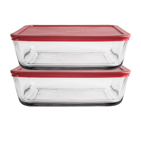 ANCHOR HOCKING Frischhaltebehälter SNUGFIT aus Glas, luftdicht verschließbar, ideal für Lebensmittelaufbewahrung, transparent.