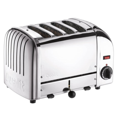 Polierter DUALIT Toaster VARIO für 4 Toastscheiben, modernes Design, elektrischer Küchenhelfer, hochwertiges Küchengerät