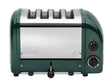 DUALIT Newgen Toaster mit 4 Scheiben, grünes Gehäuse, elegantes Design, hochwertige Edelstahl-Applikationen.