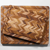 Teakholz-Schneidbrett HERRINGBONE