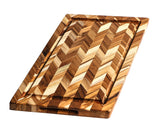 Herringbone Schneidebrett mit Saftrille, in 2 Größen