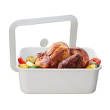 HONEYWARE white enameled vacuum storage jar with 2.8L capacity, featuring a secure lid and sleek design.