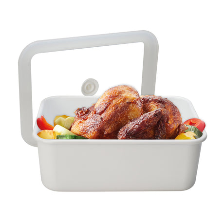 HONEYWARE white enameled vacuum storage jar with 2.8L capacity, featuring a secure lid and sleek design.