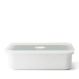 HONEYWARE white enameled vacuum storage jar with 1.85L capacity, featuring a secure lid and smooth, glossy finish.