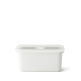 HONEYWARE white enameled vacuum storage jar, 1.12L capacity with a smooth, glossy finish and secure lid for fresh food storage.