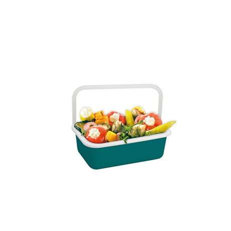 HONEYWARE Color Line emailledosen in smaragd green, 420 ML, with a vibrant enameled finish and rounded shape.