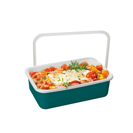 HONEYWARE Color Line emailledosen in smaragd green with 740 ml capacity, featuring a vibrant, glossy enamel finish.