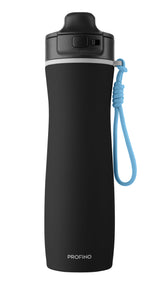 Active, Isolierte Sportflasche Schwarz, 600 ml