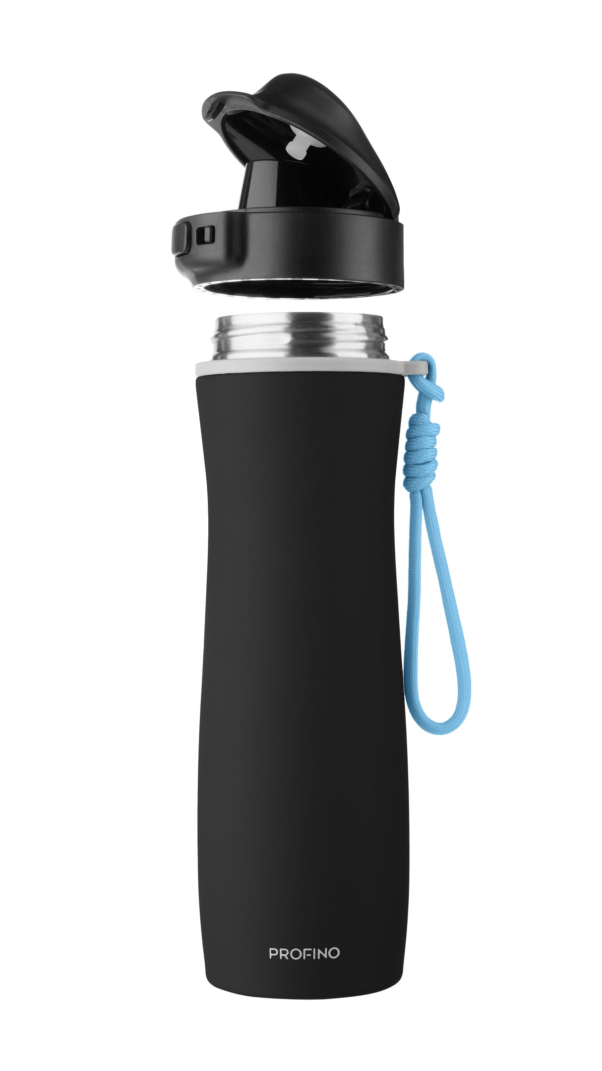 Active, Isolierte Sportflasche Schwarz, 600 ml