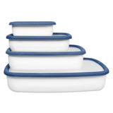 Flache Emaille-Frischhaltedose, S flach, 0,42L