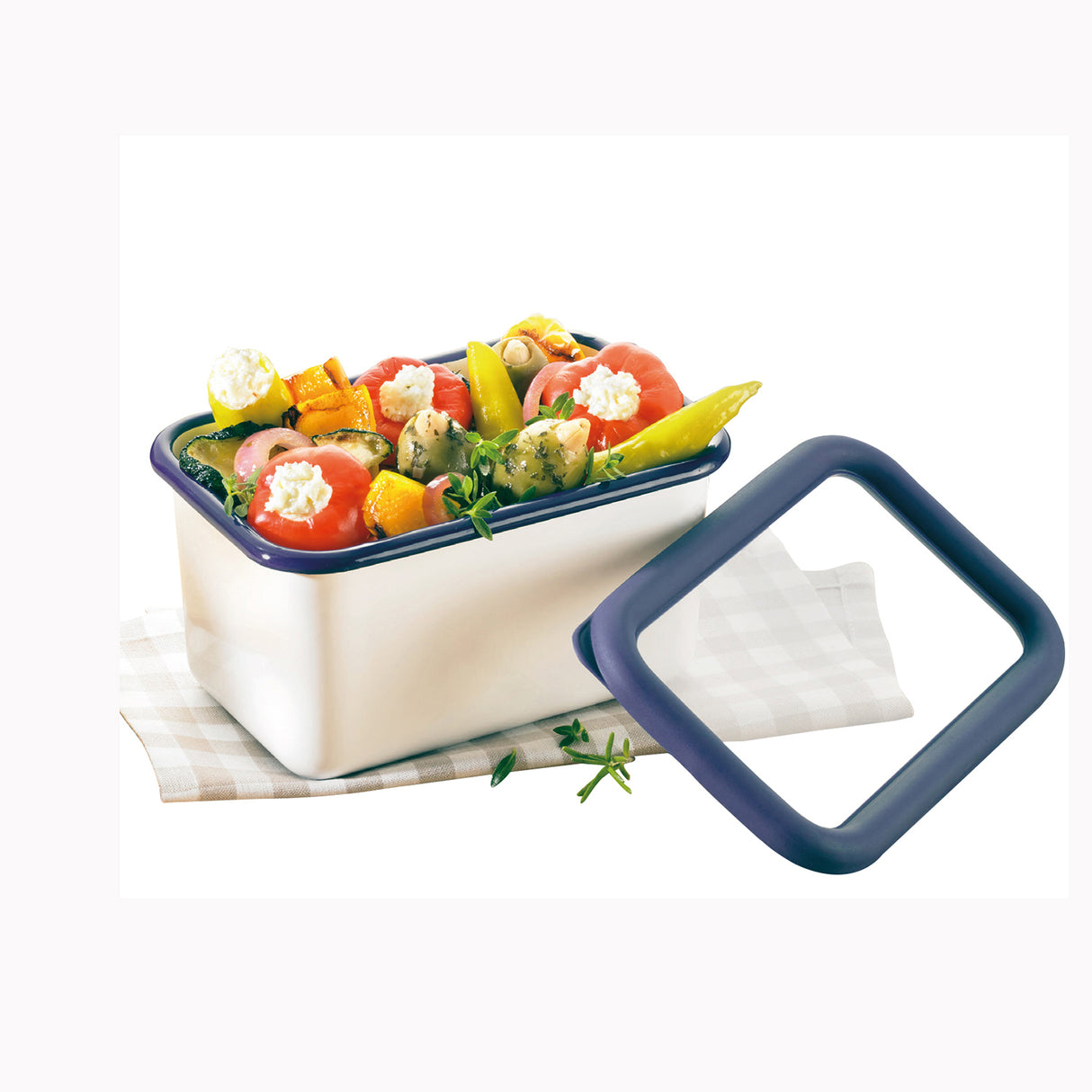 Emaille-Frischhaltedose, S hoch, 0,7L