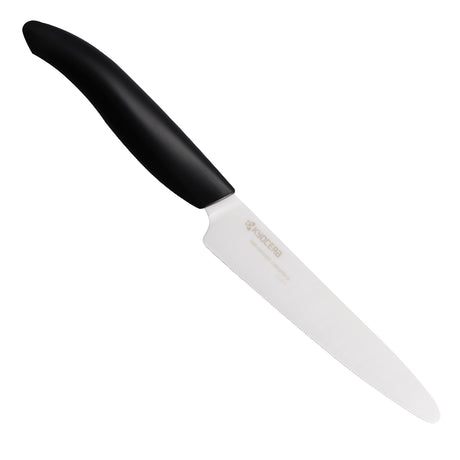 Schwarzes KYOCERA Keramikmesser mit GEN-Griff, scharfe Klinge aus Keramik für präzises Schneiden.